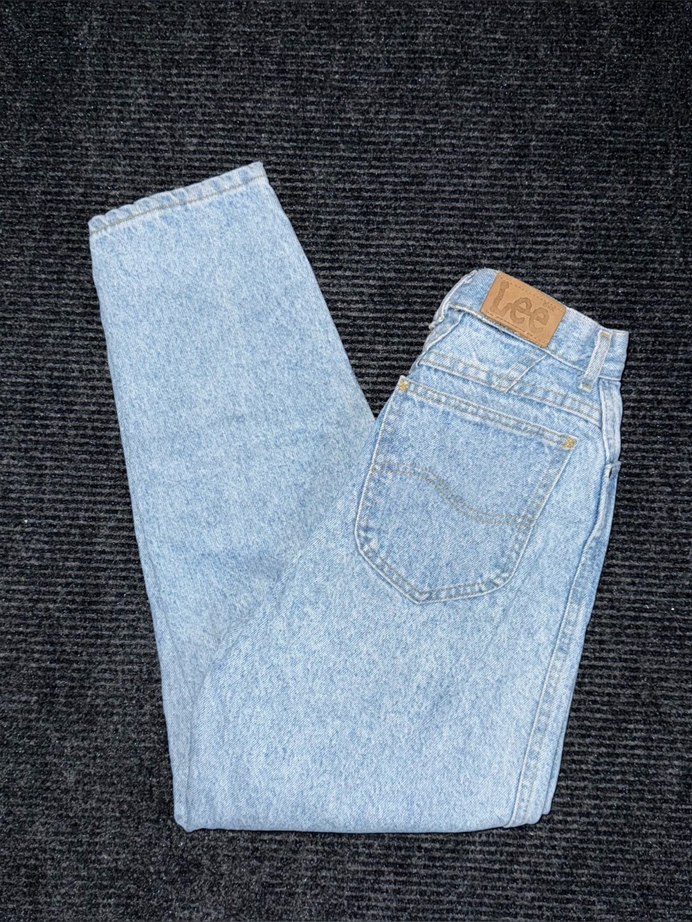 Vintage 80s 90s LEE High Rise Tapered Mom Jeans Light Wash Denim USA Women's 24